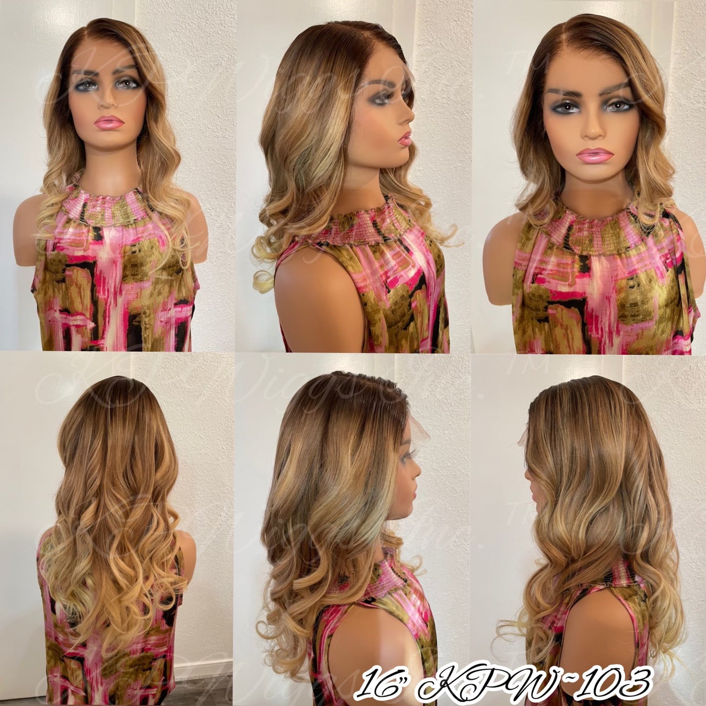 16" Lizzy Ombre Blonde Wig